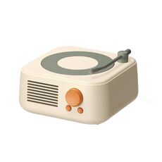 X17 Giradischi fonografico vintage Altoparlante musicale Bluetooth senza fili (Beige)