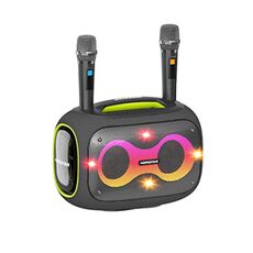 HOPESTAR Party Box Altoparlante Bluetooth Karaoke da 120 W con 2 microfoni (grigio)