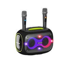 HOPESTAR Party Box Altoparlante Bluetooth Karaoke da 120 W con 2 microfoni (Nero)