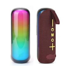 T&G TG-384 Mini altoparlante Bluetooth portatile con supporto TF/U-disk/luce RGB (marrone)