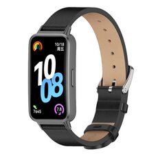 Cinturino per orologio in microfibra PU Mijobs per Huawei Band 10/9/8 (nero)