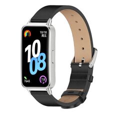 Cinturino per orologio in microfibra PU Mijobs per Huawei Band 10/9/8 (nero e argento)