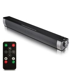 Soundbar LP-08 CE0152 Lettore MP3 USB Altoparlante soundbar wireless Bluetooth 2.1CH con telecomando (Nero Nero)