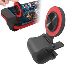 A9 Direct Mobile Clip Games Joystick Manufatto Mano Viaggio Pulsante Ventosa con supporto ad anello per iPhone, telefono Android, tablet (rosso)