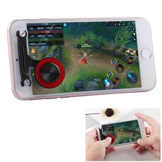 Q9 Giochi mobili diretti Joystick Manufatto Pulsante da viaggio a mano Ventosa per iPhone, telefono Android, tablet (rosso)