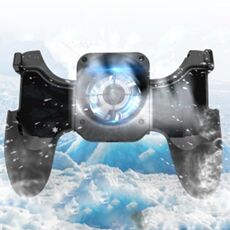 S-02 Gamepad per telefono cellulare con raffreddamento a vento freddo con collegamento a sei dita con staffa, adatto per telefoni cellulari da 4,7-6,5 pollici