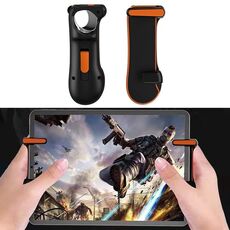 Mangia pollo Controller con impugnatura per gioco a scatto a raffica a un pulsante per tablet PC, 1 paio (arancione)