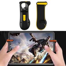 Mangia il pollo con un pulsante Burst Shooting Game Handle Controller per Tablet PC, 1 paio (giallo)