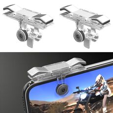 E9 Alloy Press Eat Chicken Maniglia pulsante del controller di scatto del grilletto del telefono cellulare (argento)