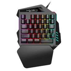 HXSJ V100 Tastiera da gioco cablata con retroilluminazione a sette colori, meccanica a una mano, 35 tasti, universale, lunghezza: 1,6 m