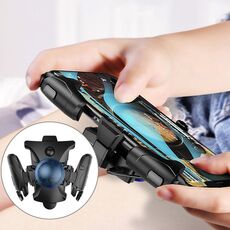 Gamepad per riprese di gioco con pulsante separabile in lega antiscivolo, supporto per modalità burst, adatto per telefoni cellulari da 4,7-6,5 pollici (nero)