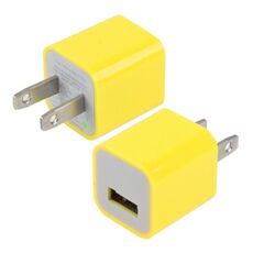 Caricabatterie USB spina USB, Caricabatterie USB con spina americana (giallo)