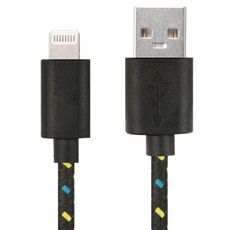 1M Nylon Netting Style USB 8 Pin Trasferimento di dati Cavo di ricarica per iPhone, iPad (Black)