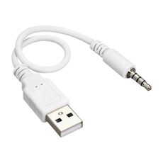 USB a 3.5mm Jack Data Sync & Charge Cable per iPod Shuffle 1st / 2nd / 3rd Generation, Lunghezza: 15.5 cm (bianco)