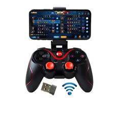 Maniglia del regolatore di gioco Bluetooth S6 con staffa e ricevitore per Android / iOS / PC