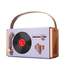 C220 Altoparlante multifunzionale per giradischi in vinile Mini audio retrò portatile portatile, Colore: Fantasy Purple