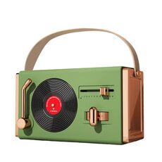 C220 Altoparlante multifunzionale per giradischi in vinile Mini audio retrò portatile portatile, Colore: verde foresta