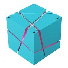 Qone Cube Shape AI Altoparlante Bluetooth intelligente con controllo vocale Luce RGB Mini audio wireless, Colore: blu