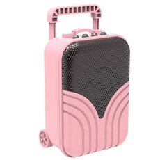 X1 Mini Trolley Custodia Altoparlante Bluetooth Scheda retrò Radio Audio portatile, Colore: rosa