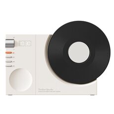 Orologio retrò Bluetooth Speaker rotante Film Subwoofer wireless Hifi Sound Audio (bianco)