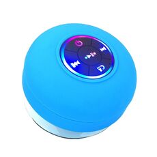 Altoparlante stereo Bluetooth impermeabile con ventosa per il bagno, portatile, per la casa, all'aperto, abbagliante e colorato (blu)