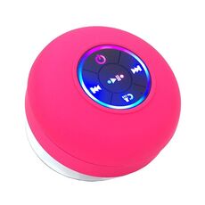 Altoparlante stereo Bluetooth impermeabile con ventosa per il bagno, portatile, per la casa, all'aperto, abbagliante e colorato (rosso)