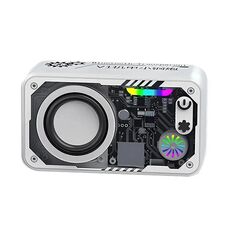 V1 Mecha Wind Piccolo cannone in acciaio multifunzionale Sound Speaker portatile da tavolo per esterni (bianco)