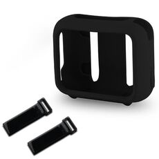 Per JBL Go 4 Speaker Cover in silicone con cinghia di fissaggio per bici Golf Cart (nero)