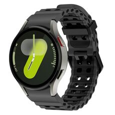 Cinturino in silicone bicolore con doppia fila di fori per Samsung Galaxy Watch 7 40/44 mm (nero)