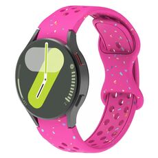 Cinturino in silicone granulare ecologico con pois colorati per Samsung Galaxy Watch 7 40/44 mm (rosa scuro)