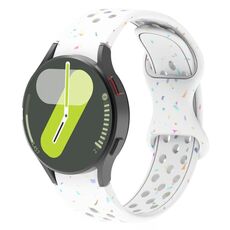 Cinturino per orologio in silicone granulare ecologico con pois colorati per Samsung Galaxy Watch 7 40/44 mm (bianco)