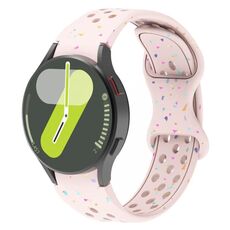 Cinturino in silicone granulare ecologico con pois colorati per Samsung Galaxy Watch 7 40/44 mm (rosa chiaro)