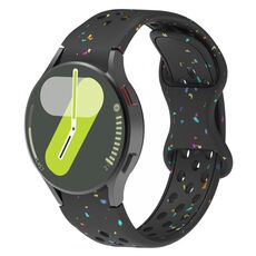 Cinturino per orologio in silicone granulare ecologico con pois colorati per Samsung Galaxy Watch 7 40/44 mm (nero)
