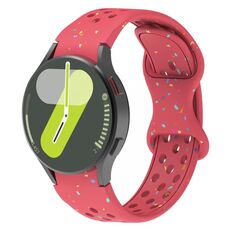 Cinturino per orologio in silicone granulare ecologico con pois colorati per Samsung Galaxy Watch 7 40/44 mm (rosso)