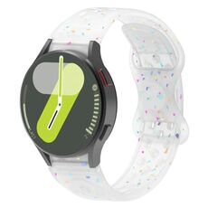 Cinturino per orologio in silicone granulare ecologico con pois colorati per Samsung Galaxy Watch 7 40/44 mm (trasparente)