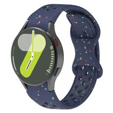 Cinturino in silicone granulare ecologico con pois colorati per Samsung Galaxy Watch 7 40/44 mm (blu notte)