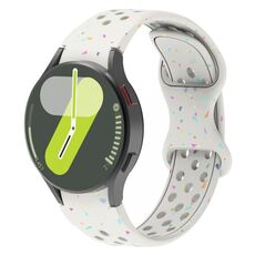 Cinturino per orologio in silicone granulare ecologico con pois colorati per Samsung Galaxy Watch 7 40/44 mm (Starlight)