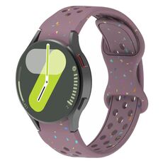 Cinturino in silicone granulare ecologico con pois colorati per Samsung Galaxy Watch 7 40/44 mm (viola fumo)