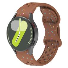 Cinturino per orologio in silicone granulare ecologico con pois colorati per Samsung Galaxy Watch 7 40/44 mm (marrone)