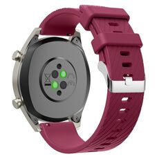 Cinturino per orologio in silicone twill da 20 mm (rosso vino)