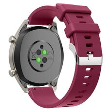 Cinturino per orologio in silicone lucido da 20 mm (rosso vino)