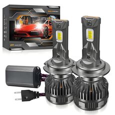 Lampadina per fari a LED a doppio tubo di rame H7, confezione da 2, 50 W, 6000 LM, 6000 K (colore pistola).