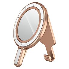 Supporto magnetico per telefono MagSafe con clip da cintura e supporto per specchio galvanico (oro rosa)