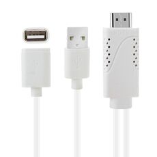 Cavo adattatore USB maschio + USB 2.0 femmina a telefono HDMI a HDTV, Cavo adattatore USB maschio + USB 2.0 femmina a HDMI da telefono a HDTV (bianco)