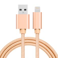 Cavo dati / caricabatterie da 8 pin a USB con testina in metallo da 1 m 3A, 1m 3A Woven Style Metal Head 8 Pin a USB Cavo dati/caricabatterie (oro)