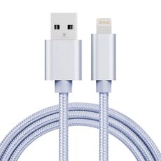 Cavo dati / caricabatterie da 8 pin a USB con testina in metallo da 1 m 3A, 1m 3A Woven Style Metal Head 8 Pin a USB Cavo Dati/Caricatore (Argento)
