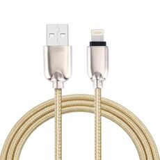 1m Woven 108 CORE DI COPPER 8 PIN a USB Data Sincronizzazione Cavo di ricarica per iPhone, iPad (oro)