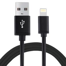 Cavo di ricarica di sincronizzazione dati da 1M da 8 pin da USB per iPhone, iPad, diametro: 4 cm (nero)