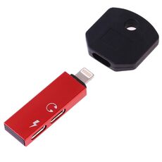 RC16 Dual 8 pin femmina a 8 pin maschio a forma di chiave mini adattatore audio portatile e carica (rosso)