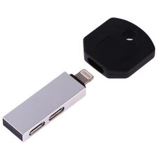 RC16 Adattatore di carica e audio portatile mini a forma di chiave da 8 pin femmina a 8 pin maschio (bianco)